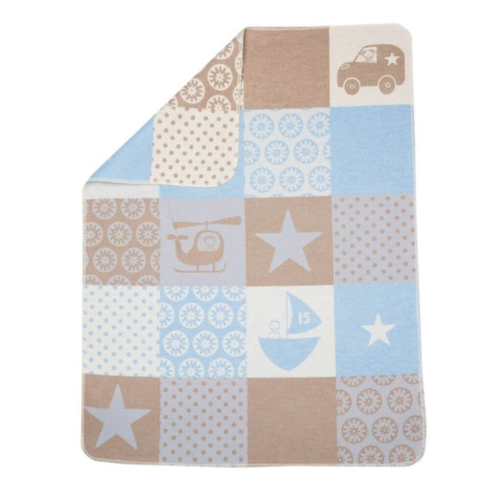 David Fussenegger Blue Patch Blanket Baby Gifts Australia