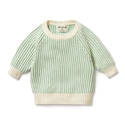 Wilson + Frenchy Mint Green Knitted Ribbed Jumper-baby_clothes-baby_gifts-toys-Mornington_Peninsula-Australia