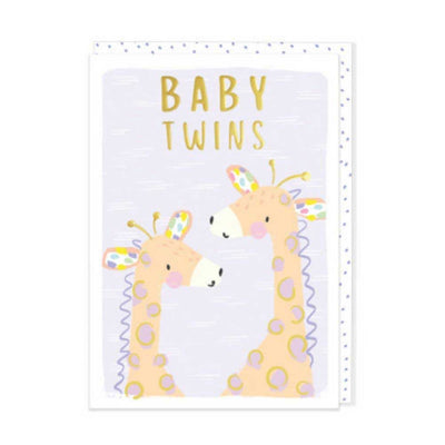 Giraffes Baby Twins Card