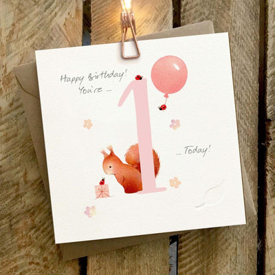 1 Today (Pink) Birthday Card-Baby Gifts-Baby Clothes-Toys-Mornington-Balnarring