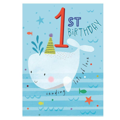 1st Birthday Whale Card-Baby Gifts-Baby Clothes-Toys-Mornington-Balnarring