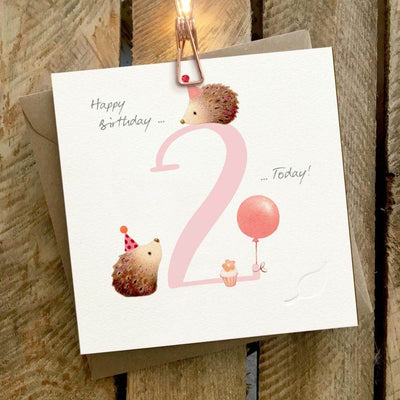 2 Today (Pink) Birthday Card-Baby Gifts-Baby Clothes-Toys-Mornington-Balnarring