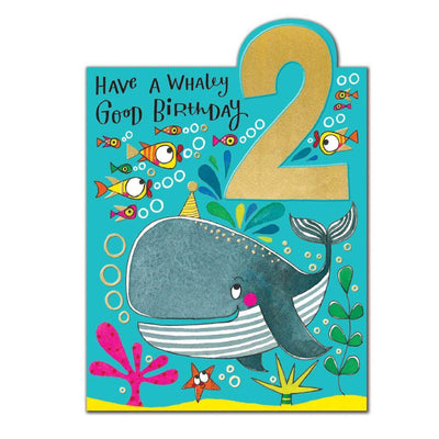 Have a Whaley Good 2nd Birthday Card-Baby Gifts-Baby Clothes-Toys-Mornington-Balnarring