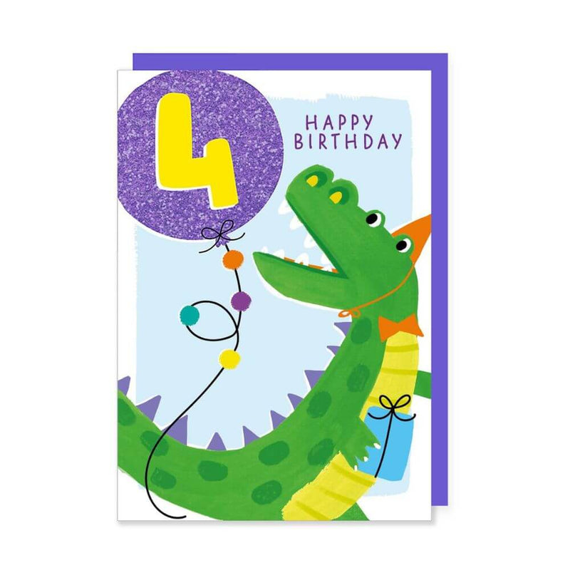 Age 4 Birthday Card: Crocodile-Baby Gifts-Toys-Mornington Peninsula