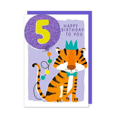 Age 5 Birthday Card: Tiger-Baby Gifts-Toys-Mornington Peninsula