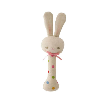 Alimrose Confetti Spot Bunny Stick Rattle-baby gifts-toys-books-Mornington Peninsula-Australia