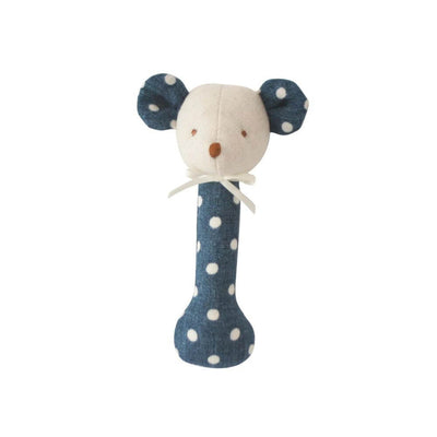 Alimrose Ocean Blue Mouse Stick Rattle-baby gifts-toys-books-Mornington Peninsula-Australia