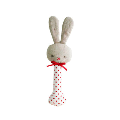 Baby Gifts-Baby Clothes-Toys-Mornington-Balnarring-Alimrose Red Spot Bunny Stick Rattle-Kids Books