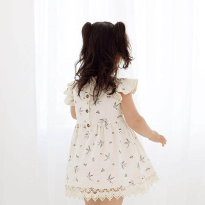 Aster & Oak Swallow Lace Ruffle Dress-Baby Gifts-Baby Clothes-Toys-Mornington-Balnarring-Kids Books