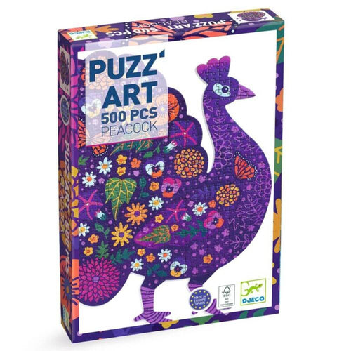 Djeco Peacock Shaped 500pc Art Puzzle