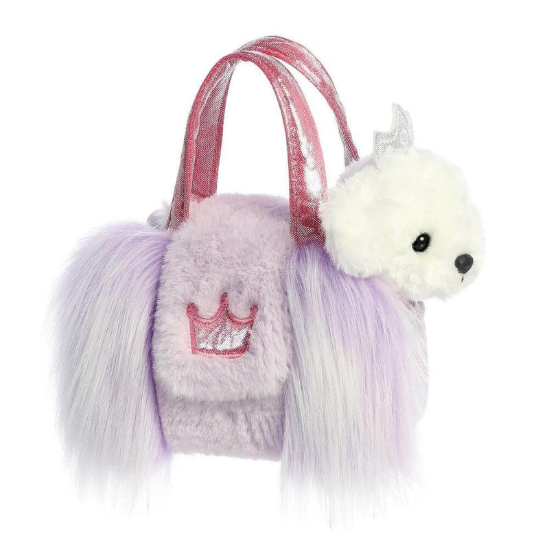Baby Gifts & Toys-Mornington-Balnarring-Fancy Pal Bichon Pup in Purple Fuzzy Bag-The Enchanted Child