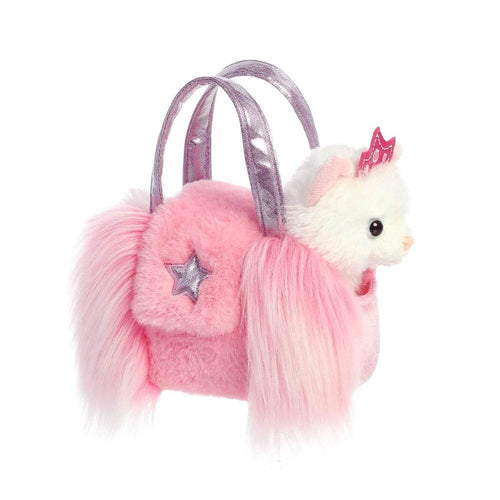 Fancy Pal Cat in Pink Fuzzy Bag