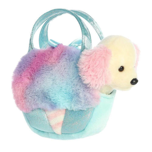 Fancy Pal Spaniel Pup in Blue Cotton Candy Bag