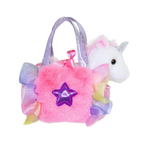 Fancy Pal Unicorn in Pink Fuzzy Frill Bag