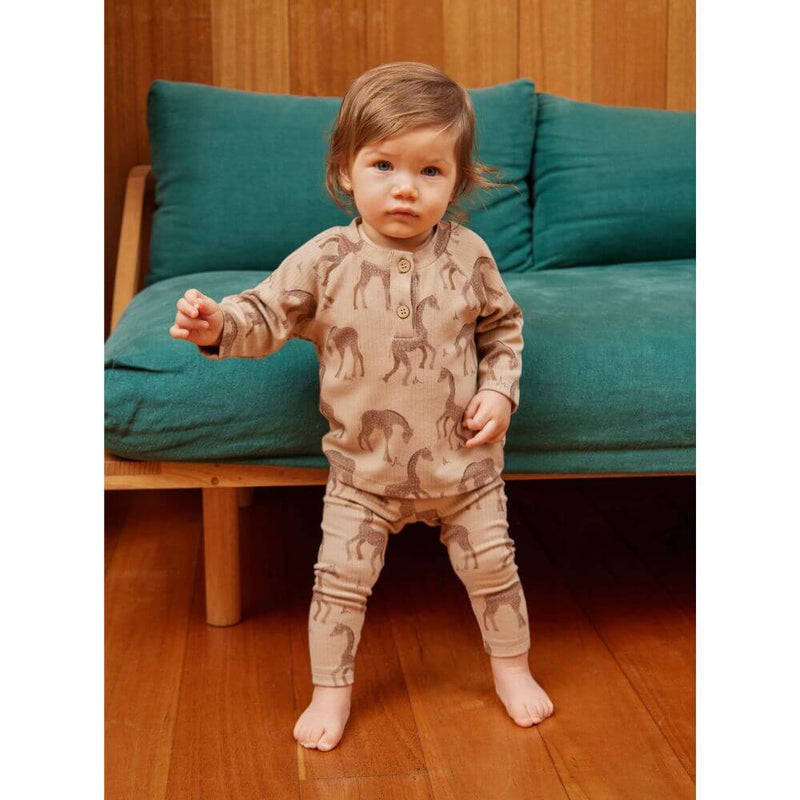 KaPow Kids Giraffe Rib Henley LS Top-baby_clothes-baby_gifts-toys-Mornington_Peninsula-Australia