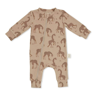 KaPow Kids Giraffe Rib Zipsuit Romper-baby_clothes-baby_gifts-toys-Mornington_Peninsula-Australia