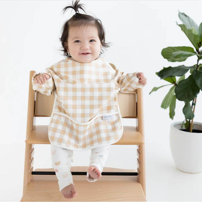 Kynd Baby Messy Bib, Neutral Gingham-Baby Gifts-Baby Clothes-Toys-Mornington-Balnarring-Kids Books