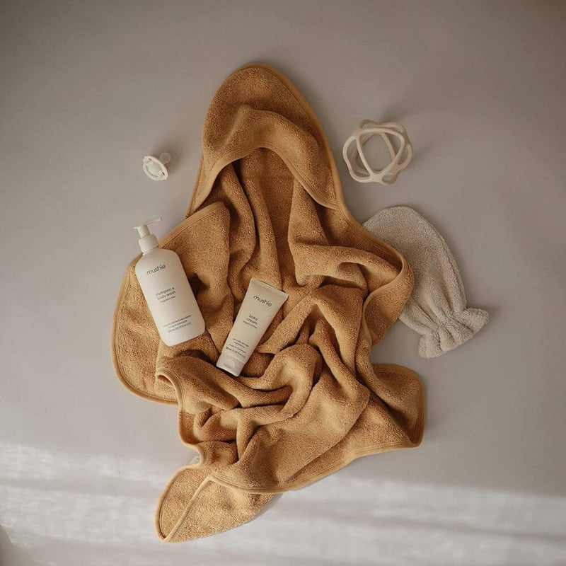 Baby Gifts-Mornington-Balnarring-Mushie Autumn Yellow Hooded Towel-The Enchanted Child