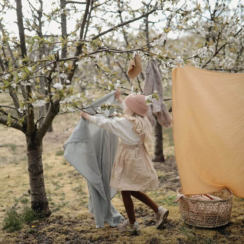 Baby Gifts-Mornington-Balnarring-Mushie Autumn Yellow Muslin Swaddle-The Enchanted Child