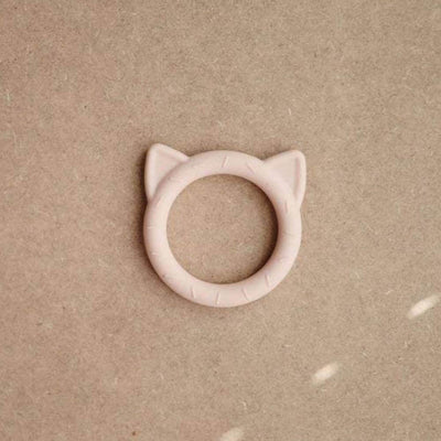 Baby Gifts-Mornington-Balnarring-Mushie Blush Pink Cat Teether-The Enchanted Child