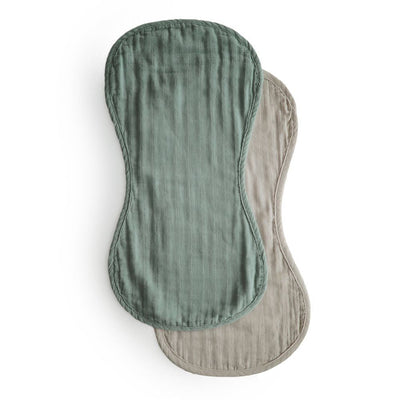 Mushie Burp Cloth, Roman Green/Fog-Baby Clothes-Toys-Mornington Peninsula