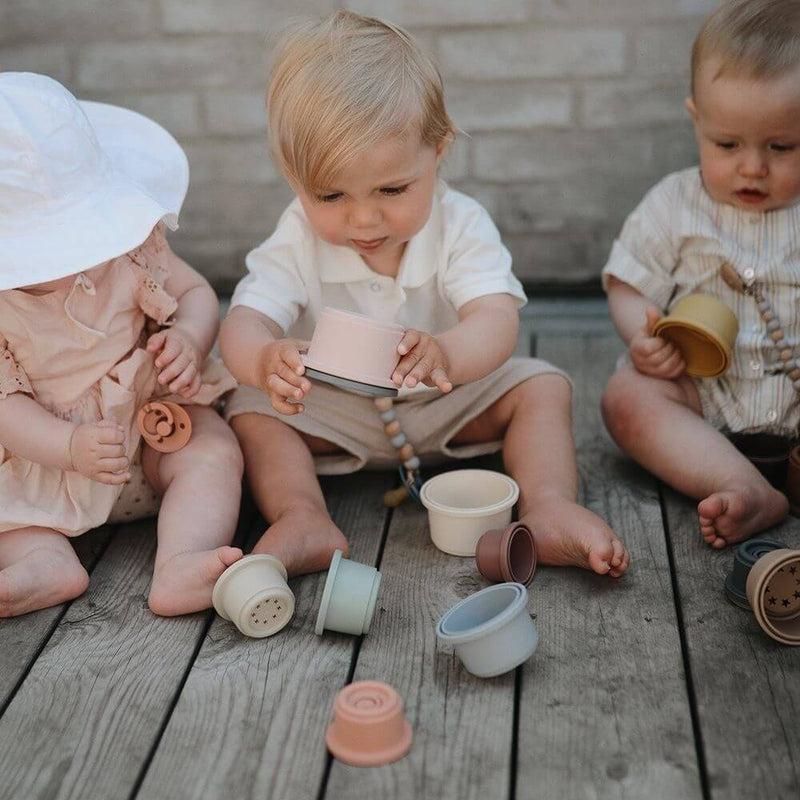 Baby Gifts-Mornington-Balnarring-Mushie Stacking Cups - Petal-The Enchanted Child