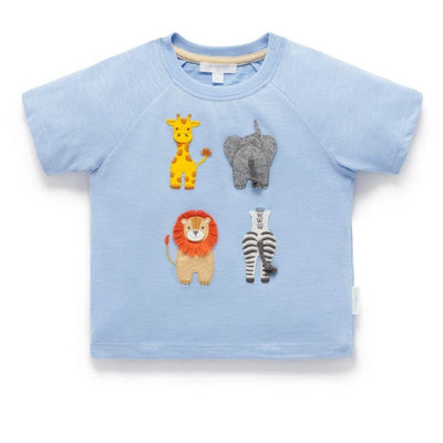 Purebaby Animal Bums Relaxed Tee-Baby Gifts-Baby Clothes-Toys-Mornington-Balnarring