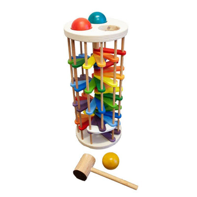 Baby Gifts-Kids Books & Toys-Mornington-Balnarring-Qtoys Wooden Pound a Ball Tower