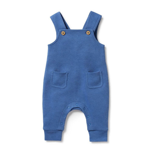 Wilson + Frenchy Blue Organic Waffle Overalls