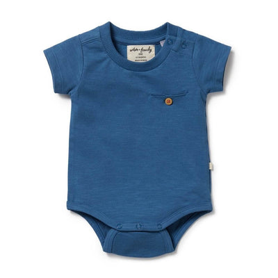 Wilson + Frenchy Dark Blue Pocket Bodysuit-Baby Gifts-Baby Clothes-Toys-Mornington-Balnarring