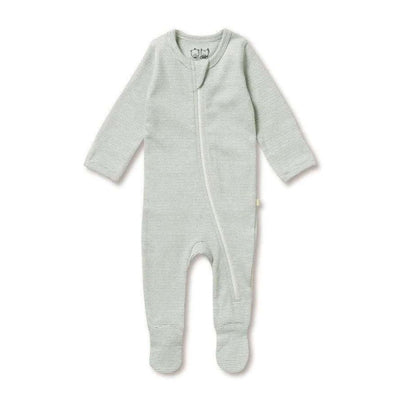 Wilson & Frenchy Rib Stripe Zipsuit, Fern-Baby Gifts-Toys-Kids Books-The Enchanted Child