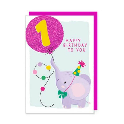 Age 1 Birthday Card: Elephant-Baby Gifts, Kids Toys and Childrens Books