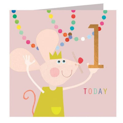 Age 1 Birthday Card: Royal Mouse-Baby Gifts Australia-Toys-Mornington Peninsula