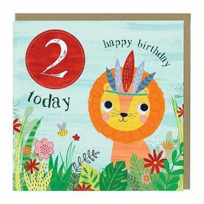 Age 2 Birthday Card: Lion
