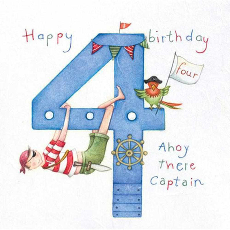 Age 4 Birthday Card: Ahoy There Captain