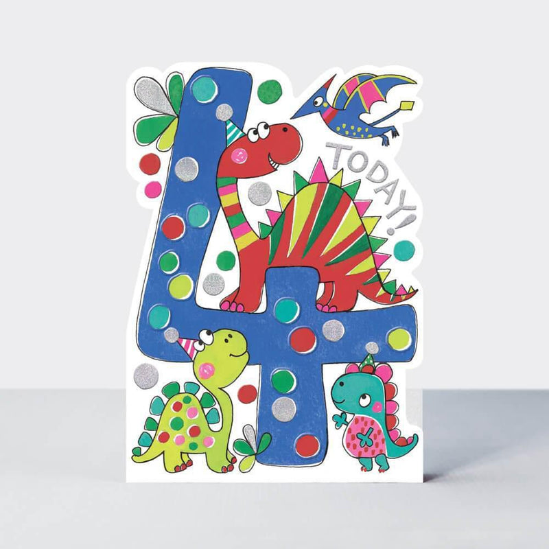 Age 4 Birthday Card: Dinosaurs