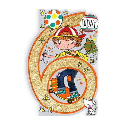 Age 6 Birthday Card: Skateboarding