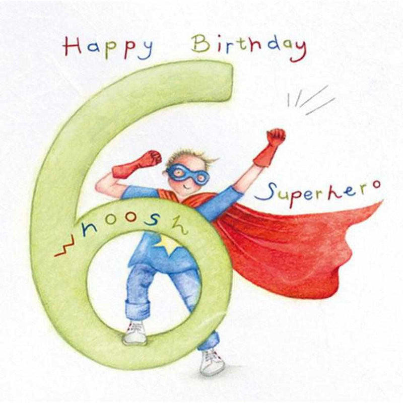 Age 6 Birthday Card: Superhero