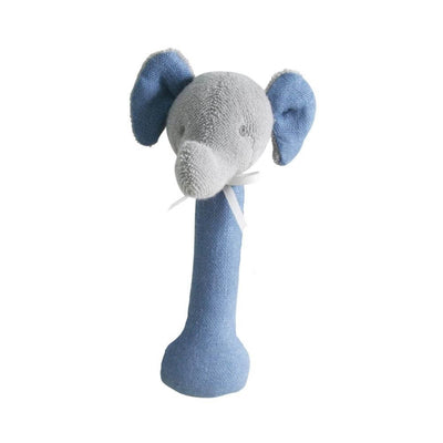 Alimrose Blue Elephant Stick Rattle-The Enchanted Child