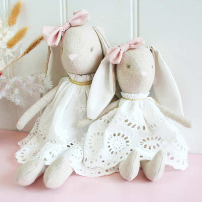 Alimrose Mummy Broderie Bunny-Baby Gifts Australia-Toys-Mornington Peninsula