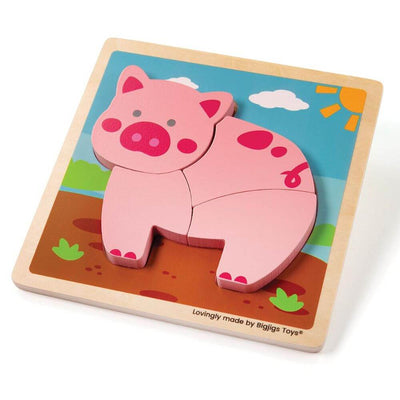 Bigjigs Pig Chunky Lift Out Puzzle-Toys-Baby Gifts-Mornington Peninsula