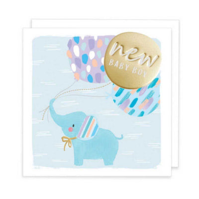Blue Elephants New Baby Card