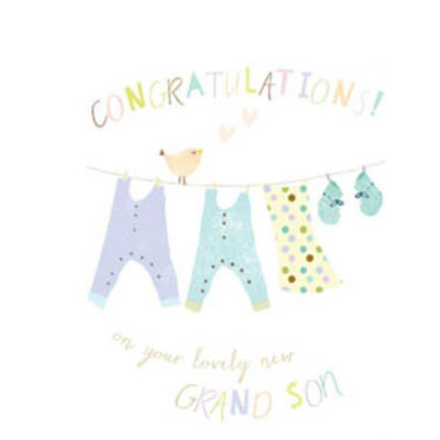 Congratulations New Grandson Baby Card