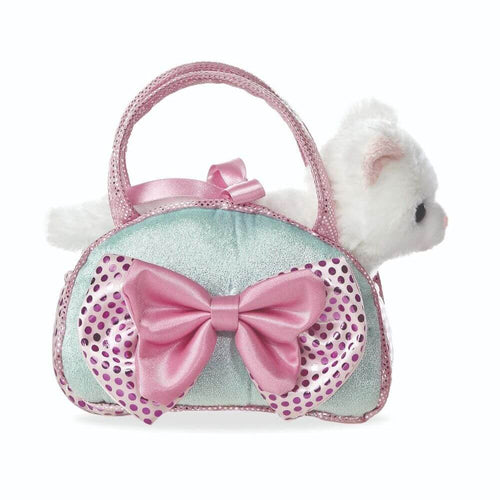 Fancy Pal Cat in Pink Bow/Blue Bag