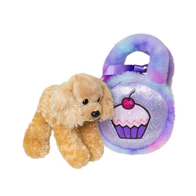 Fancy Pal Dog in Purple Cupcake Bag