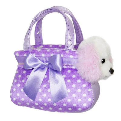 Fancy Pal Pink Dog in Purple Spot Bag