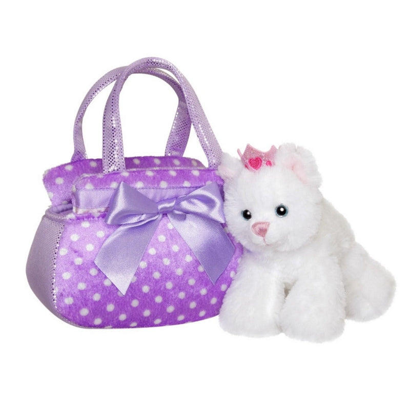Fancy Pal Princess Cat in Purple Spot Bag