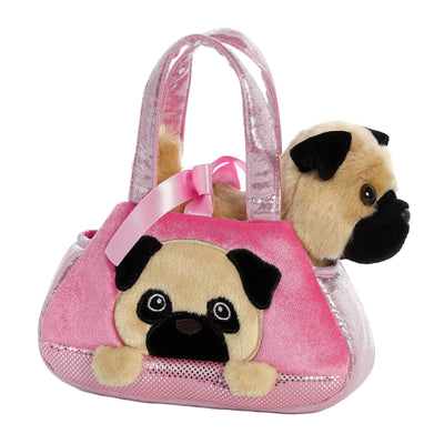 Fancy Pal Pup in Pink Pug Bag