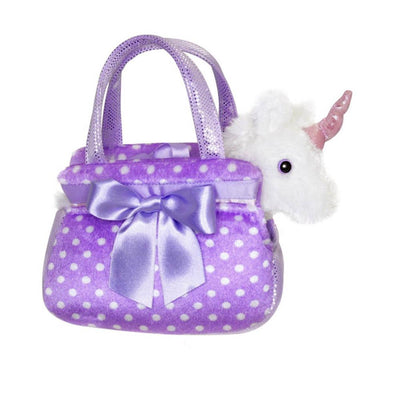 Fancy Pal Unicorn in Purple Spot Bag