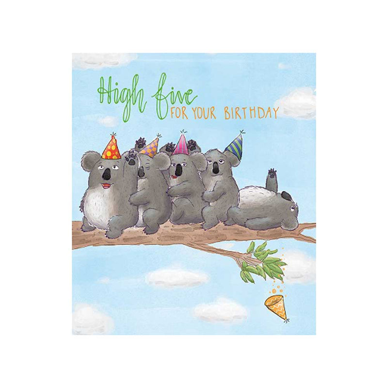 High 5 Koalas Mini Birthday Card